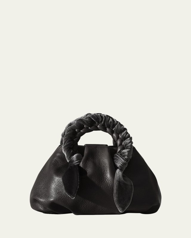 Bombon Velvet Foulard Leather Crossbody Bag